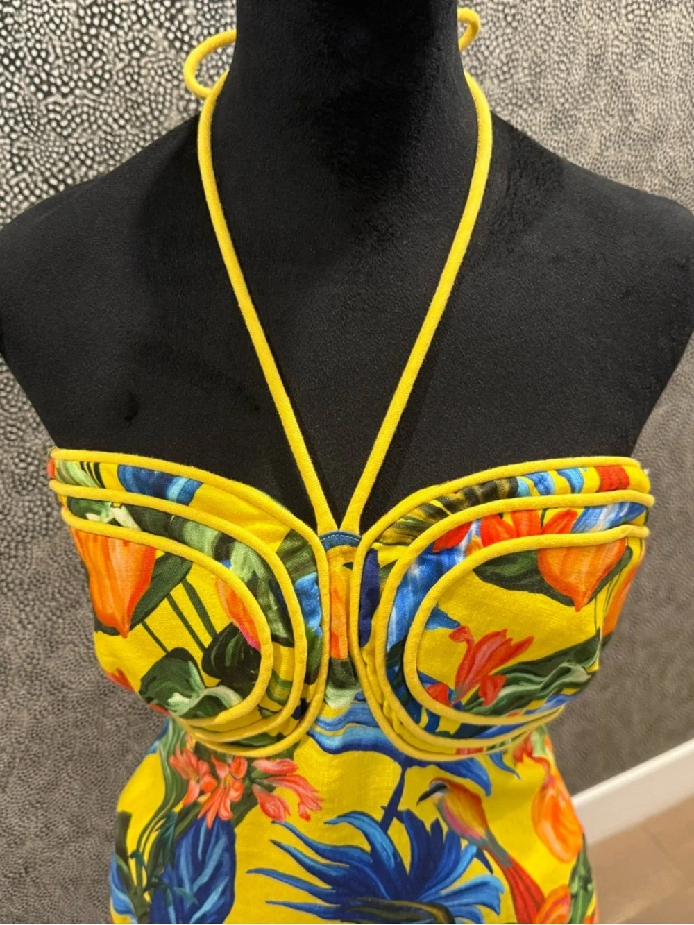 Farm Rio Bright Nature Linen Halter Dress - Picture 5 of 12